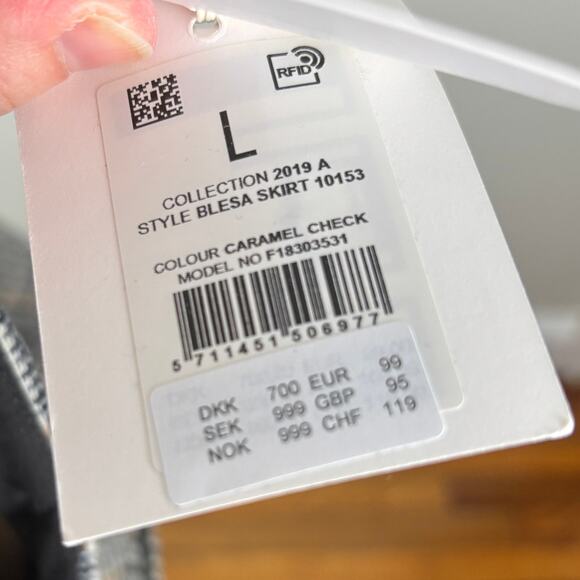 Samsoe Samsoe NEW Intermix Blesa Skirt wool plaid mini Large academia preppy - Picture 11 of 14